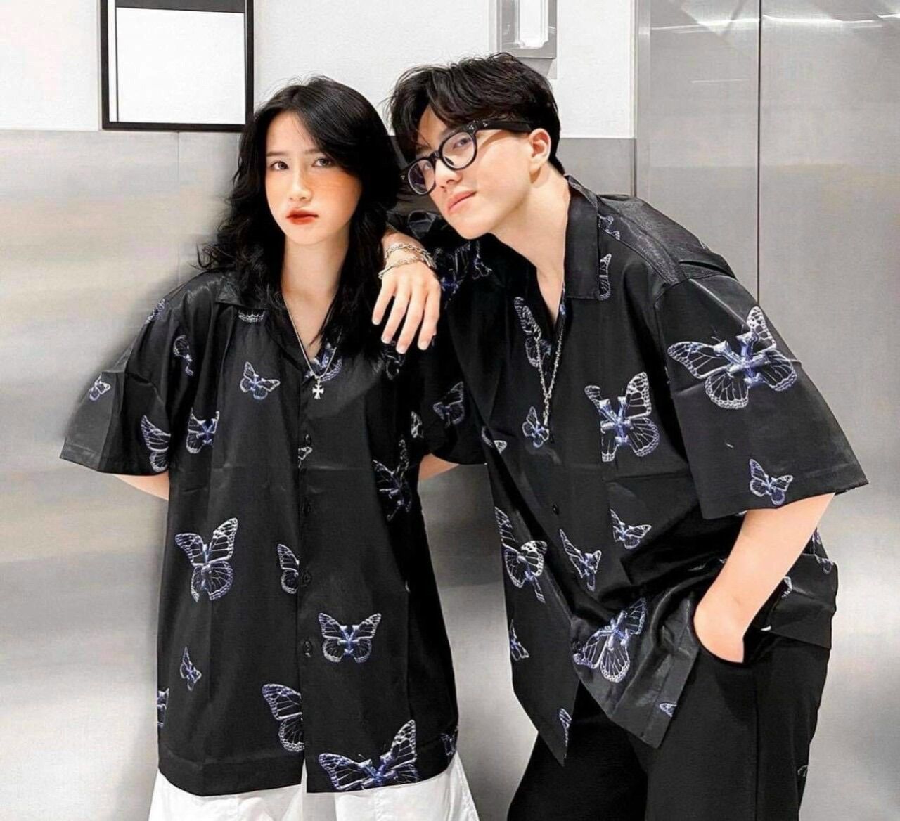 Áo sơ mi DIRTYCOINS Monarch Print Shirt áo sơ mi bướm dirty coins