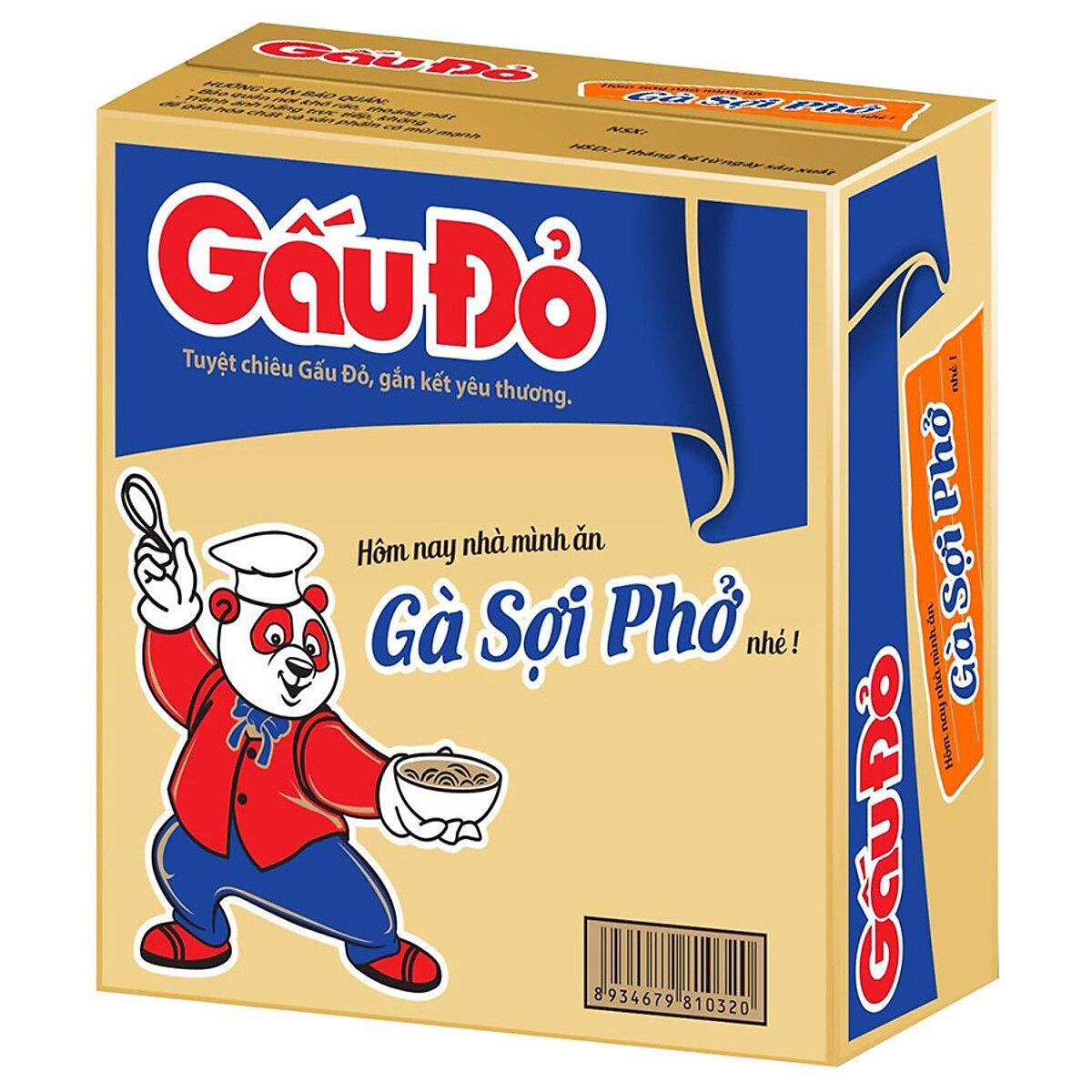 Thùng 30 gói mì gấu đỏ gà sợi phở - date mới