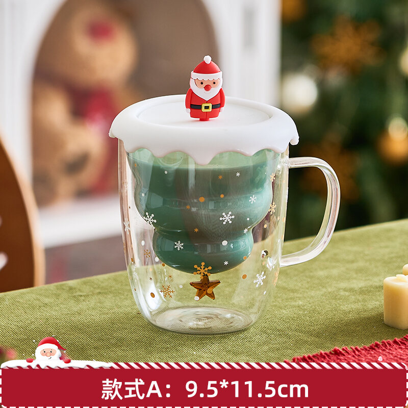 Cốc Gốm Đánh Dấu 3D Hoạt Hình Đáng Yêu Gấu Nhỏ Giáng Sinh Cốc Ăn Sáng Cốc Cà Phê Quà Tặng Nữ Đồ Trang Trí Giáng Sinh