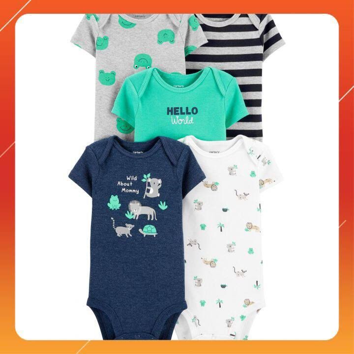 (Chọn mẫu size 12M) Bodysuit Carter, Bodychip cộc tay cho bé trai, bé sơ sinh