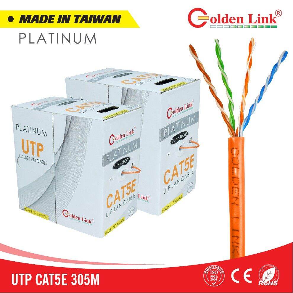 Cáp mạng golden 305m cat 5e cam taiwan