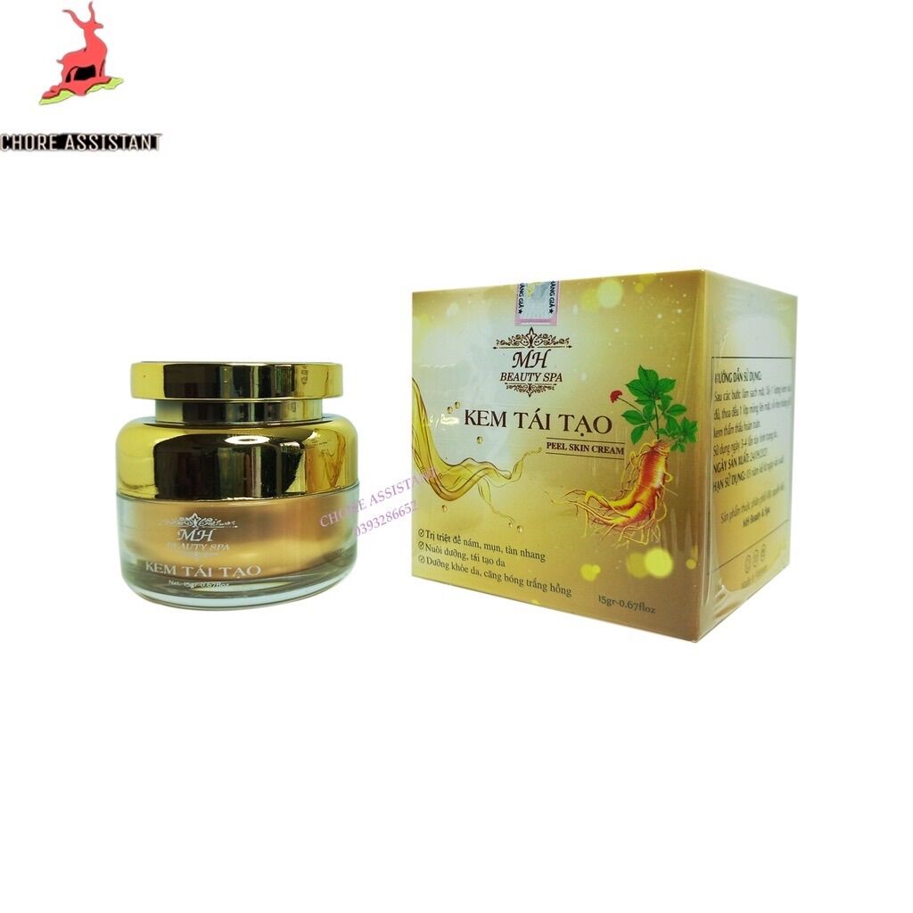 Kem tái tạo da mặt Kem bong da MH Beauty Spa 15gr tái tạo cấu trúc collagen kem sâm phục hồi da