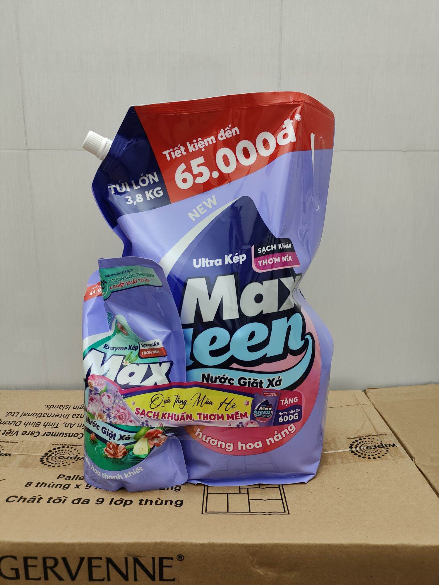 Nước Giặt Xả MaxKleen 3.8kg + Túi 600g