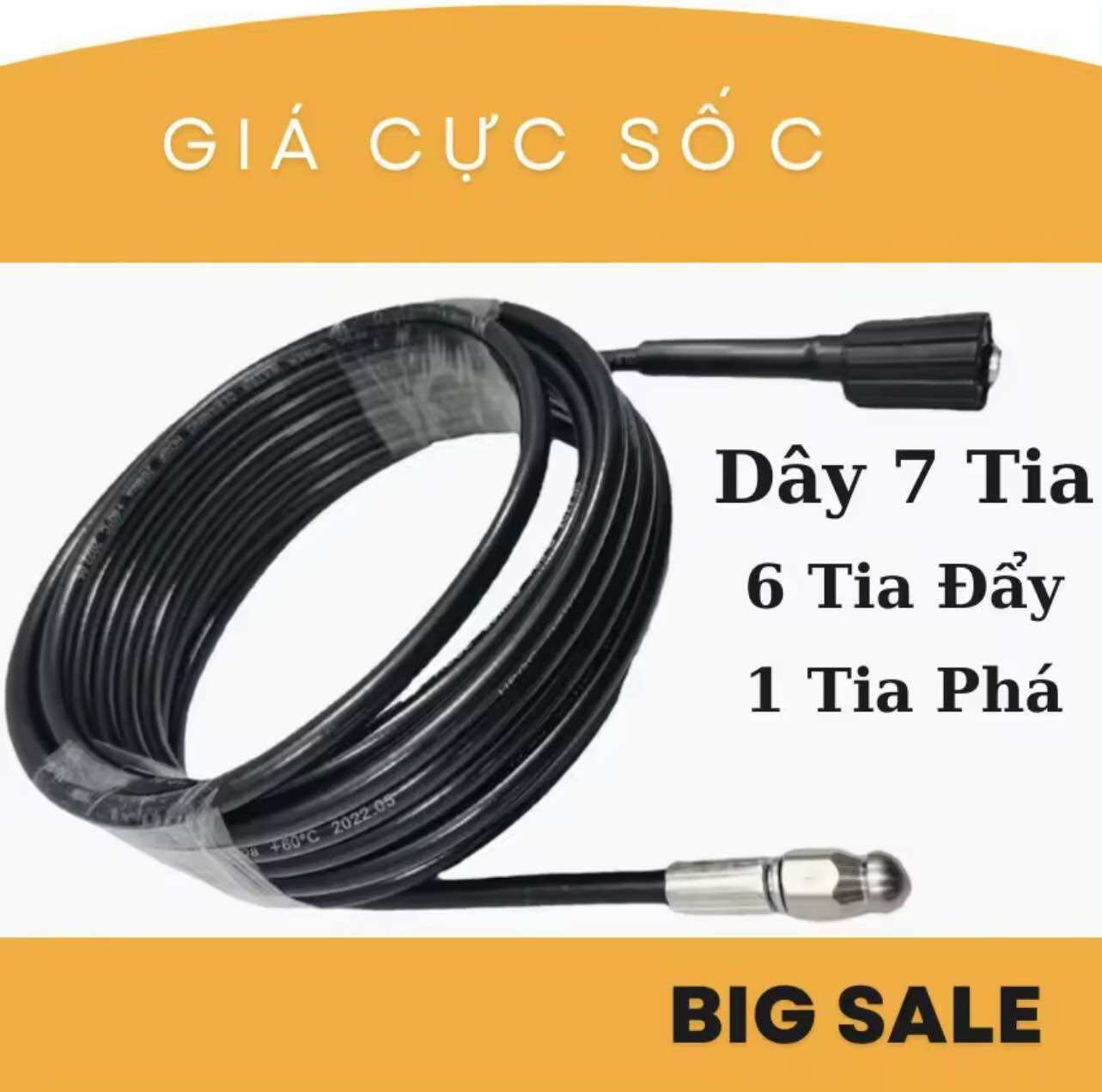 Dây thông cống bằng áp lực nước - ống dây xịn dùng cho máy Bosch. Makita. Ryobi. Kacher. Lutian. Máy ren 22mm…