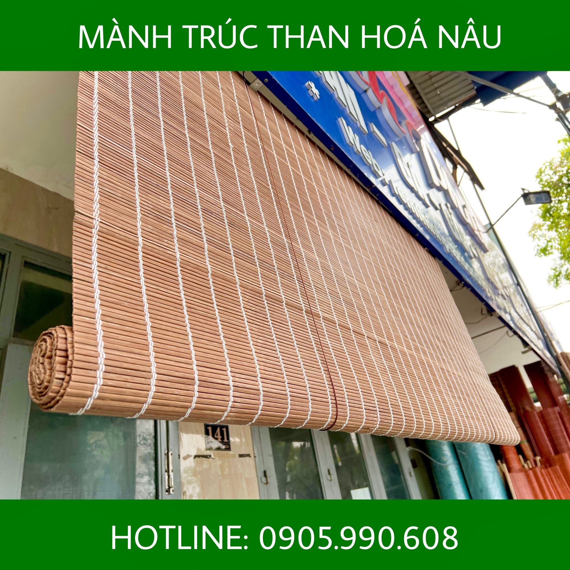 Mành tre trúc Than Hoá Nan 5Li che nắng mái hiên. Mành rèm tre trúc che nắng