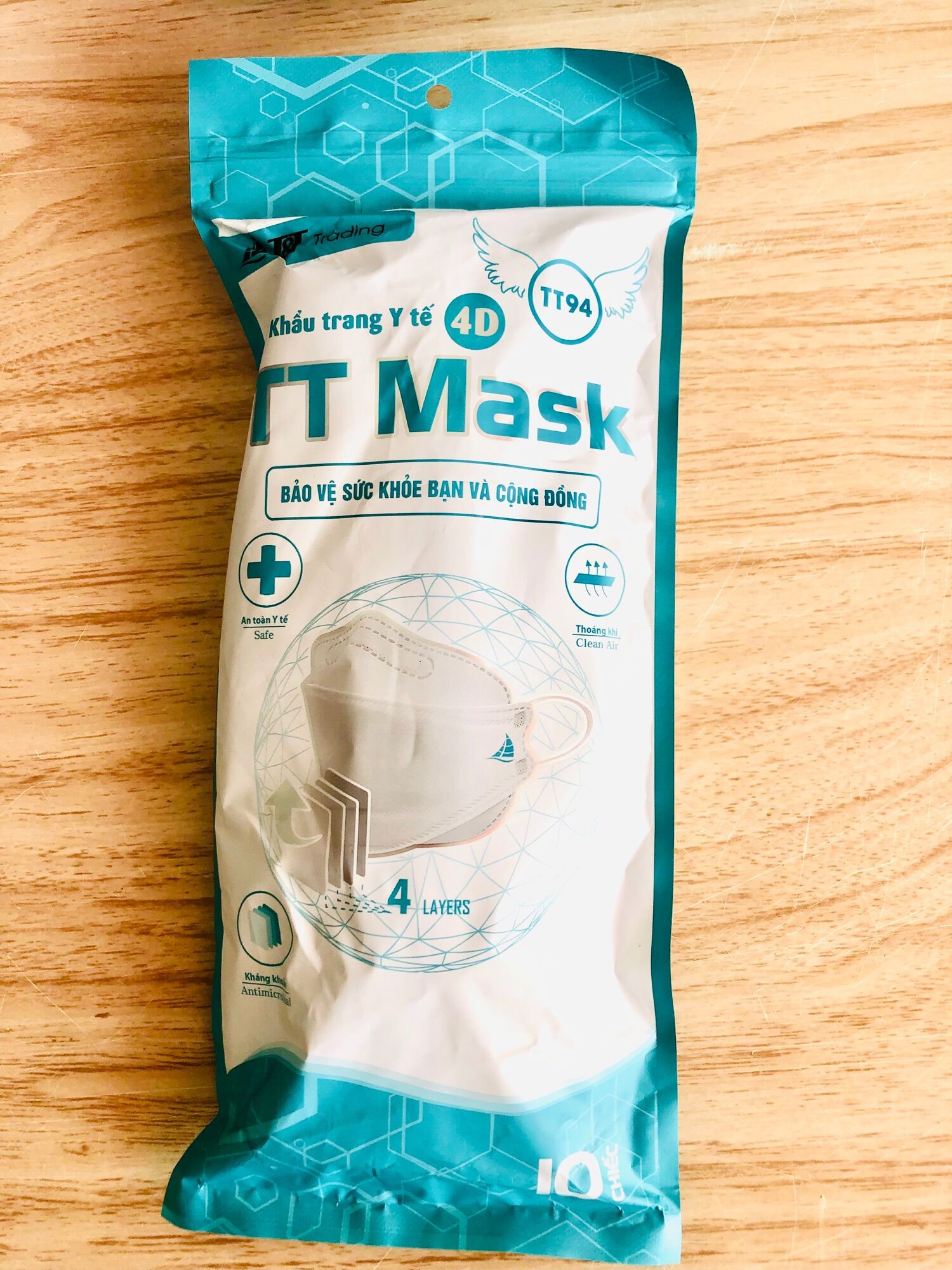 KHẨU TRANG Y TẾ 4D CAO CẤP TT MASK( 1 túi 10 chiếc)
