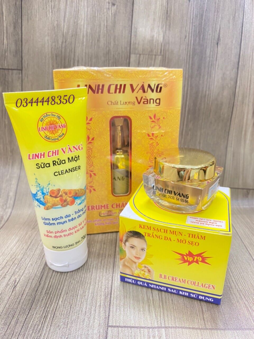 Combo kem sạch mụn linh chi vàng ( serum mụn 25 ml )
