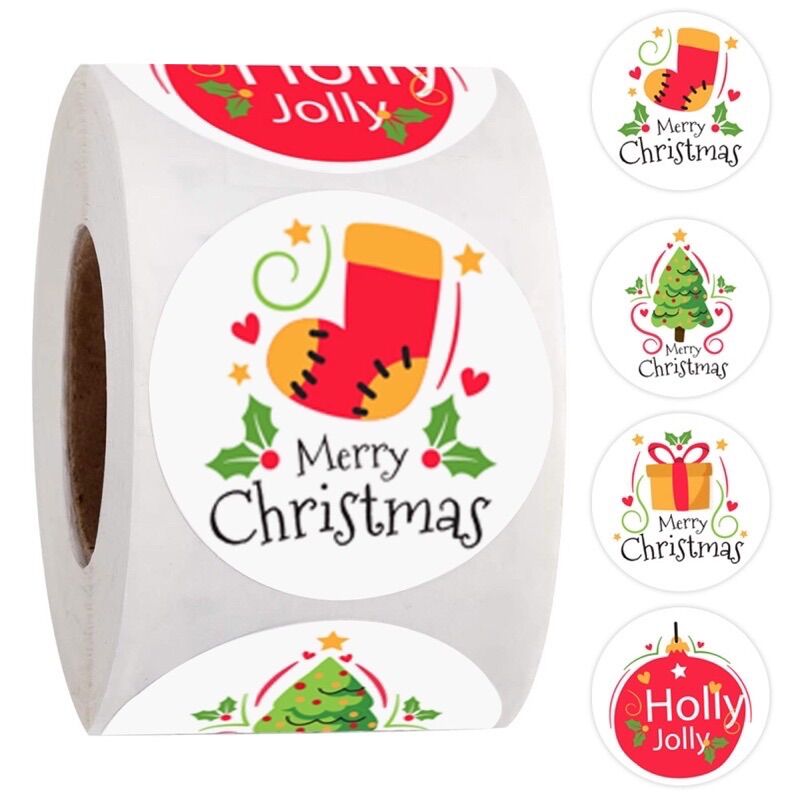 Cuộn tem dán sticker trang trí Noel