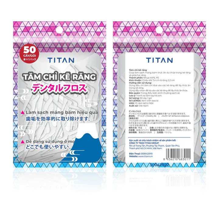 [ Combo 5 gói ] Tăm chỉ kẽ răng gói 50 cái