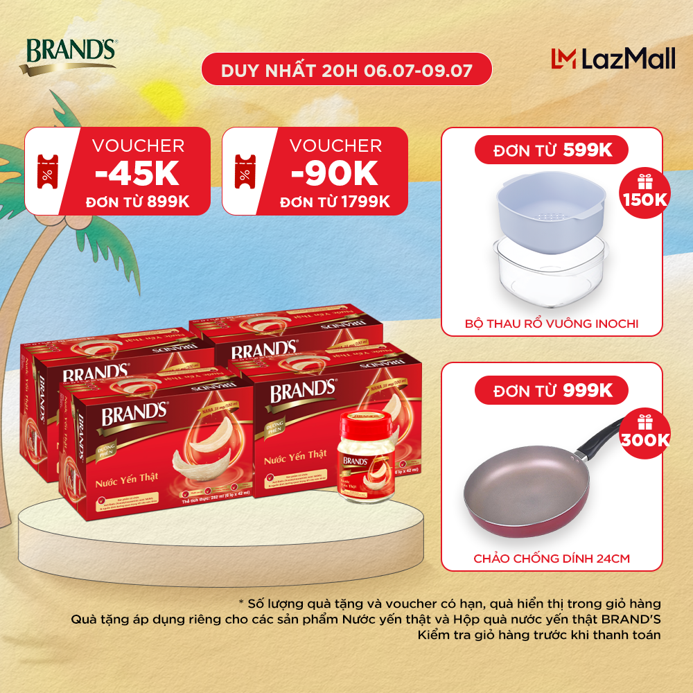 Combo 4 nước yến thật brand's đường phèn