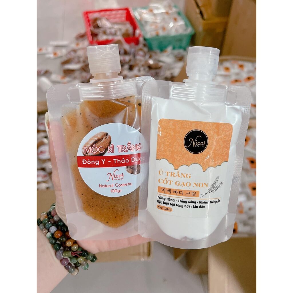 set ủ trắng da toàn thân cốt sữa gạo non