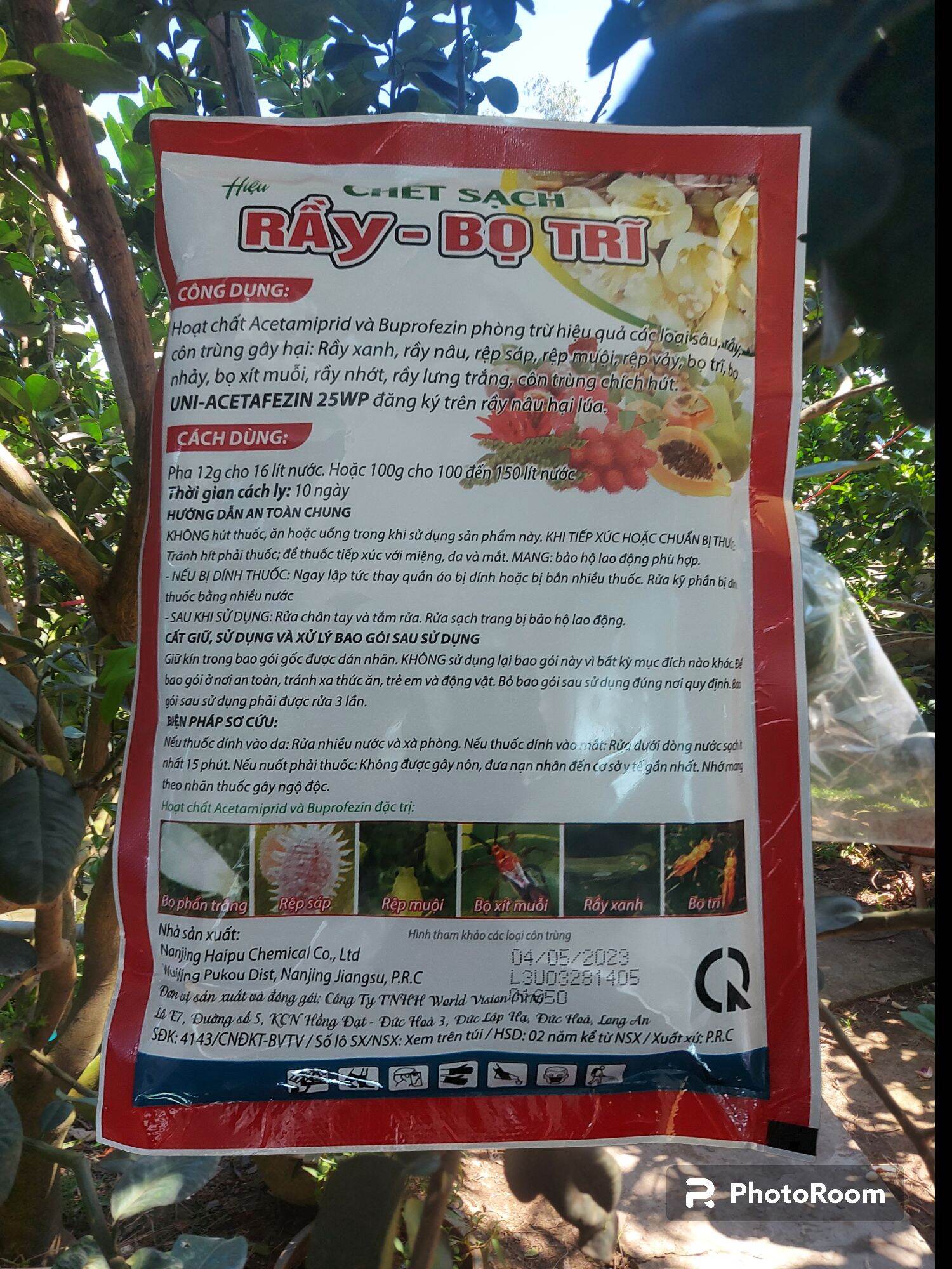 Thuốc trừ rầy CHẾT SẠCH RẦY- BỌ TRĨ- 100G (Thuốc Trừ Rầy Xanh, Bọ Trĩ, Rệp Sáp, Bọ Trĩ, Rệp Vảy, Rầy Nâu, Rệp Muội, Rầy Phấn Trắng...)
