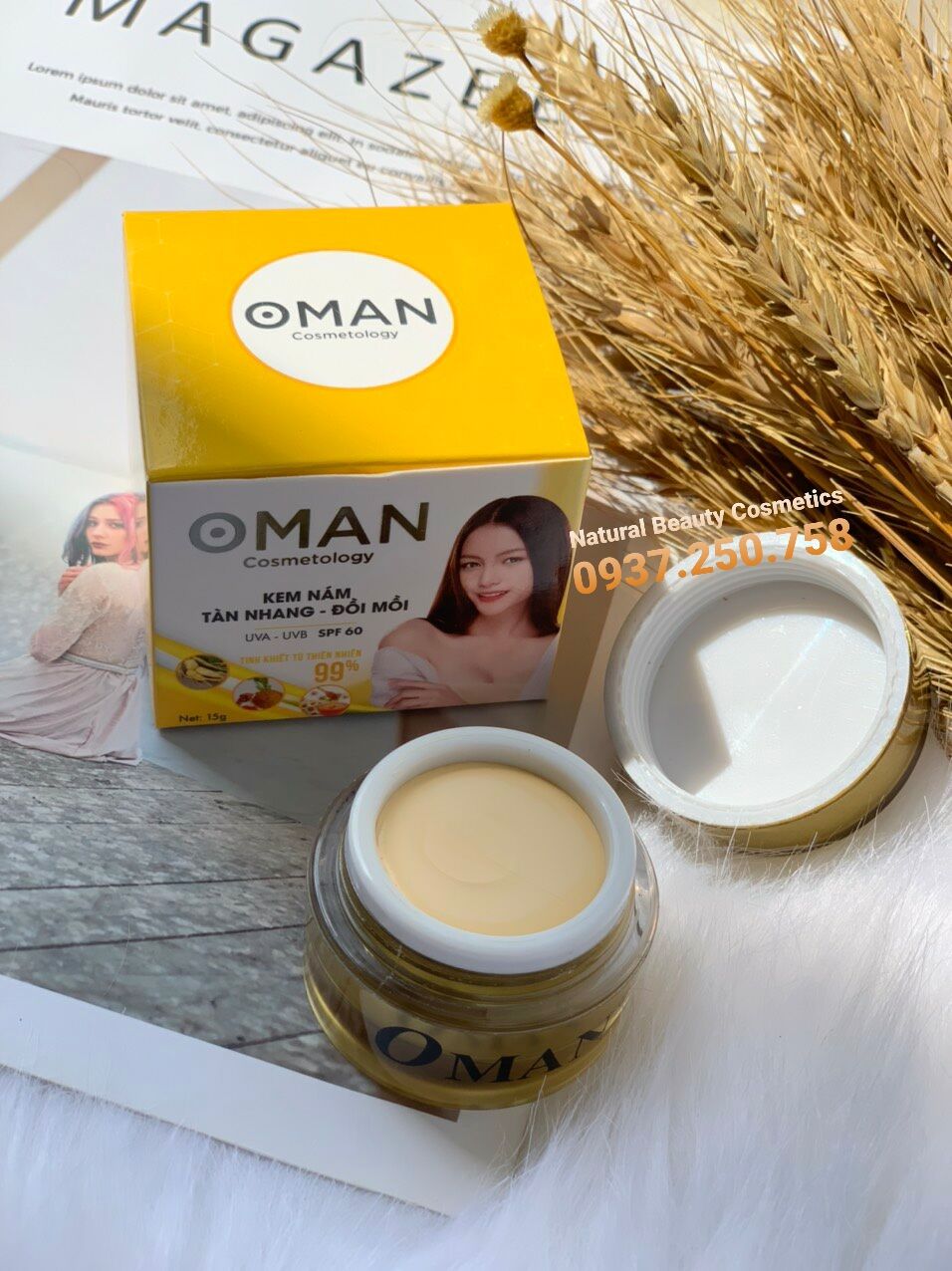 Kem oman ( nám - tàn nhang - đồi mồi)