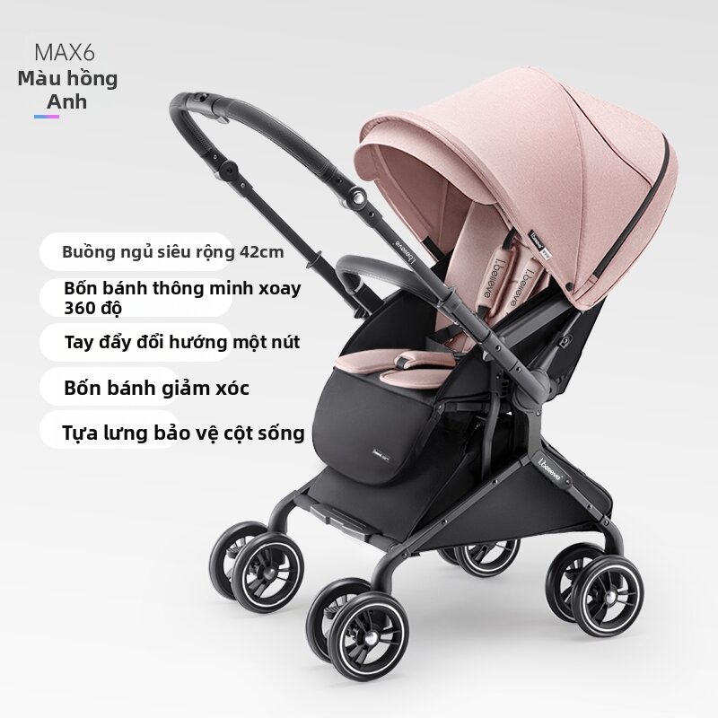 Reversible Light Baby Stroller For Newborn Wide - 6