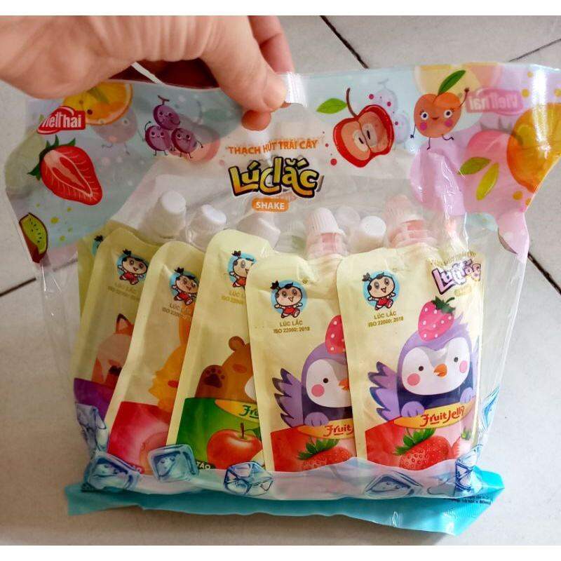 THẠCH HÚT TRÁI CÂY LÚC LẮC TÚI  10 BỊCH X 80ML