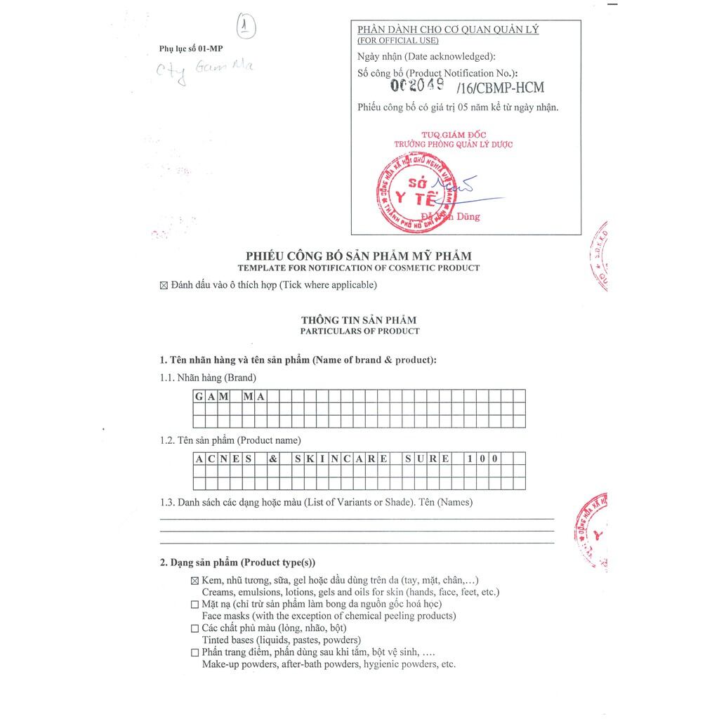 Kem bôi Mụn trứng cá Sure 100 chai 8g