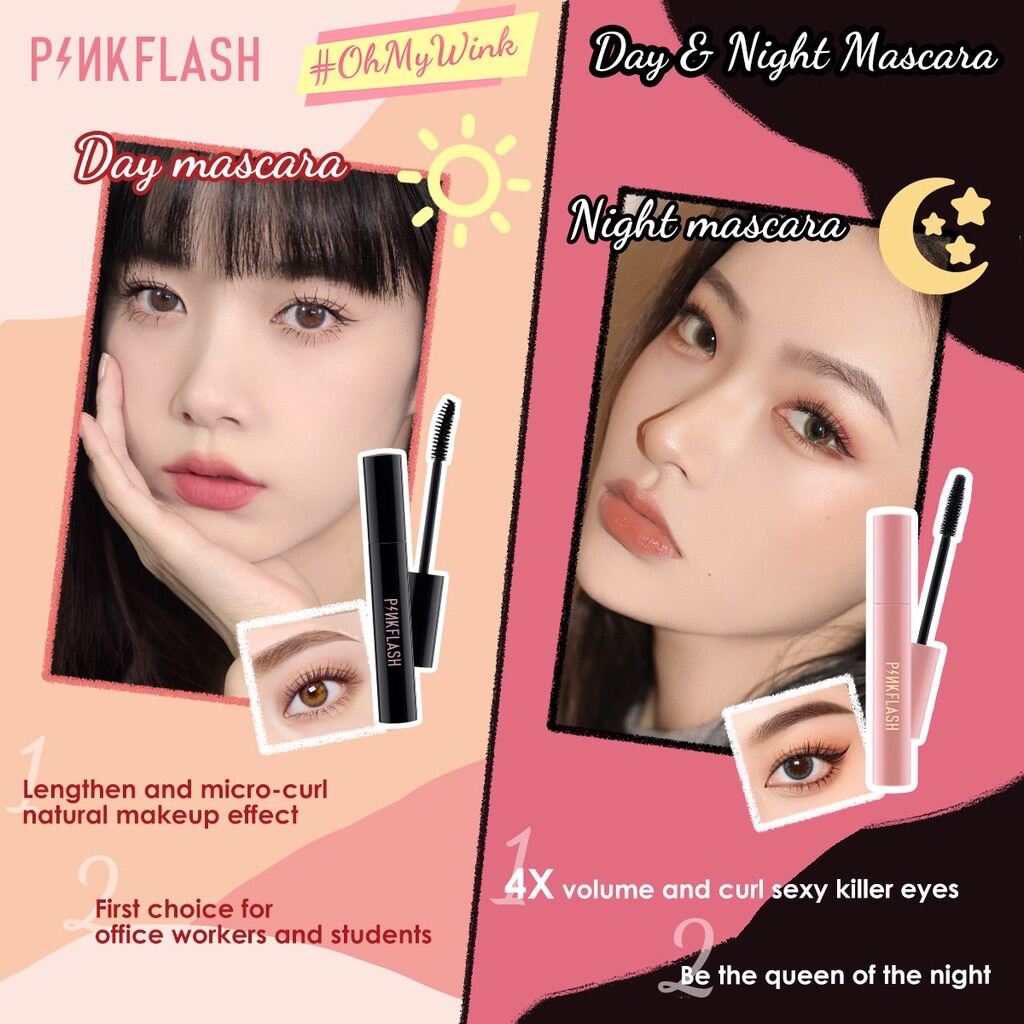 (FREESHIP) PF-E08 pinkflash Mascara chuốt mi chống nước ,không trôi giúp dài mi cong mi cao 7g