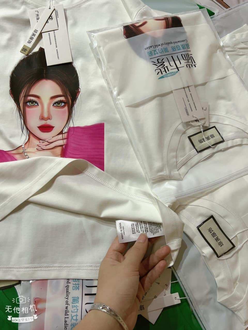 Áo phông cotton hình cô gái siêu xinh ( có ảnh thật ở cuối)
