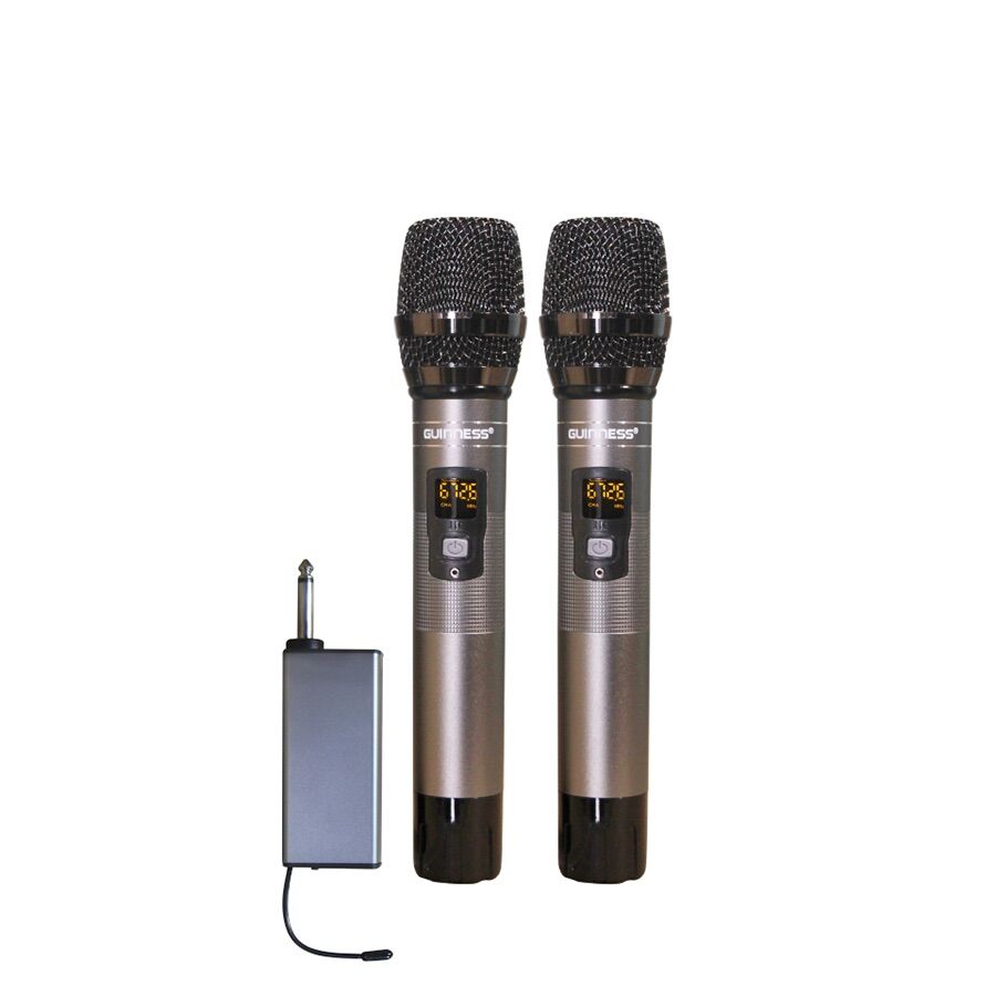 Micro Karaoke Đa Năng Chính Hãng GUINNESS M810D (Mic UHF dò tần số dể dàng, bắt sóng xa, hát nhẹ, tiếng sáng và ấm, khả năng chống hú rất tốt)