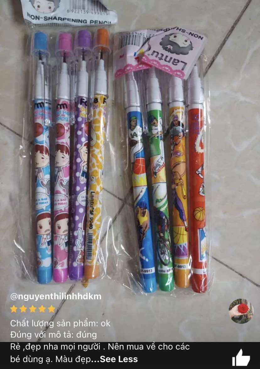 🔥Hộp _ 96 cây Bút Chì Khúc (chì ngòi) Học sinh (HÌNH THẬT)