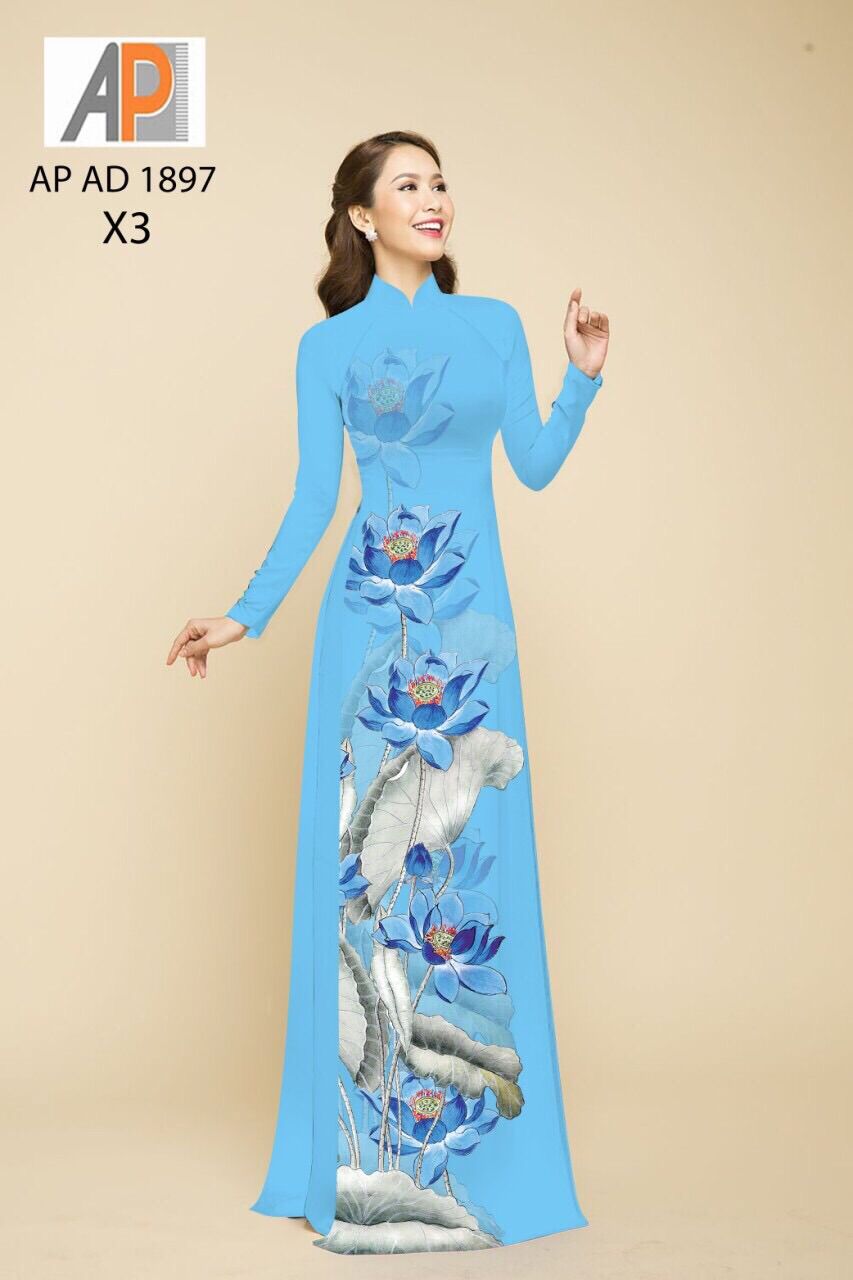 Vải áo dài in hoa sen
