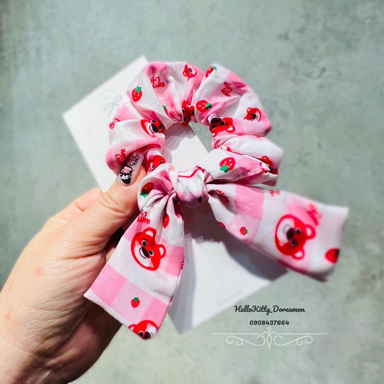 CỘT TÓC SCRUNCHIES NƠ GẤU DÂU LOTSO