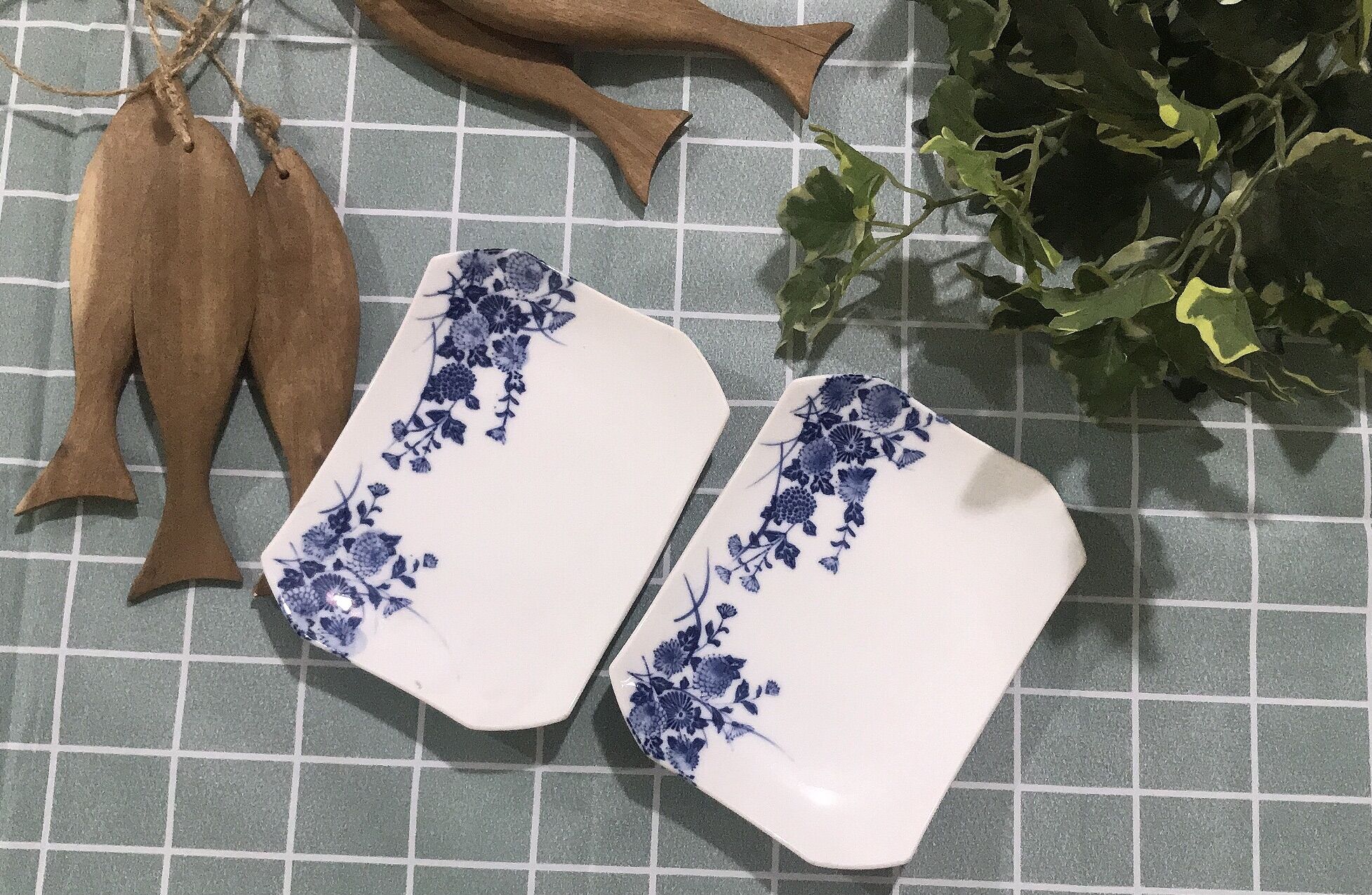 [Gốm Nhật sưu tầm] Dĩa gốm sứ Nhật, hình chữ nhật