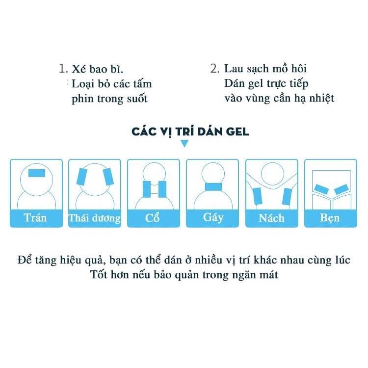 [Hộp 6 Miếng] Miếng Dán Hạ Sốt Cooling Sheet Apple Dùng Cho Người Lớn