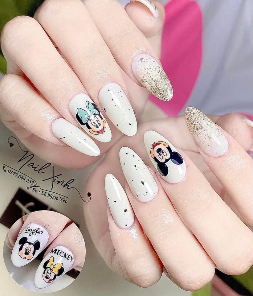 Sticker dán móng tay nail MICKEY NGÁO siêu xinh