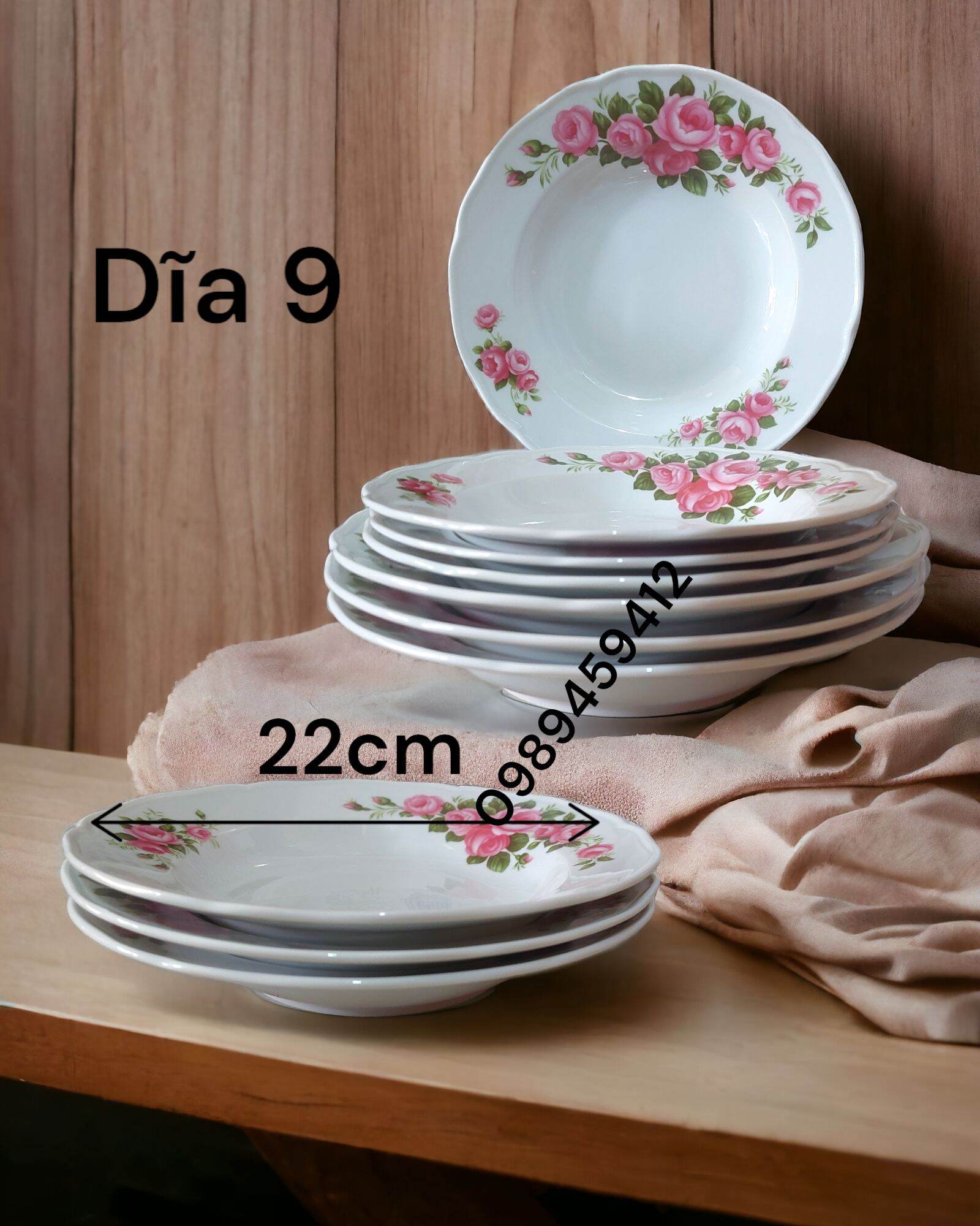 Dĩa sứ sâu lòng ck in hoa | dĩa sứ | gốm sứ ck
