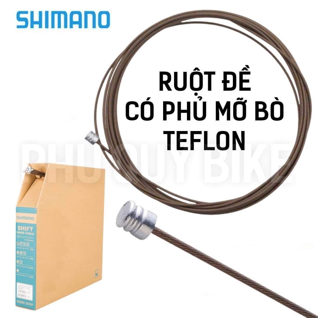 Chính hãng ruột đề xe đạp shimano phủ sẵn mỡ bò dài 210cm | shimano polymer coated shift inner cable