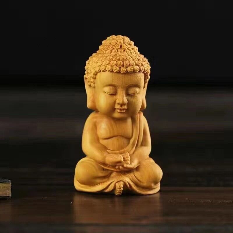 Sản phẩm thủ công mỹ nghệ điêu khắc gỗ nhai bách taihang đồ trang trí ô tô điêu khắc như lai nhỏ bản q quà tặng thủ công mỹ nghệ đồ chơi cầm tay