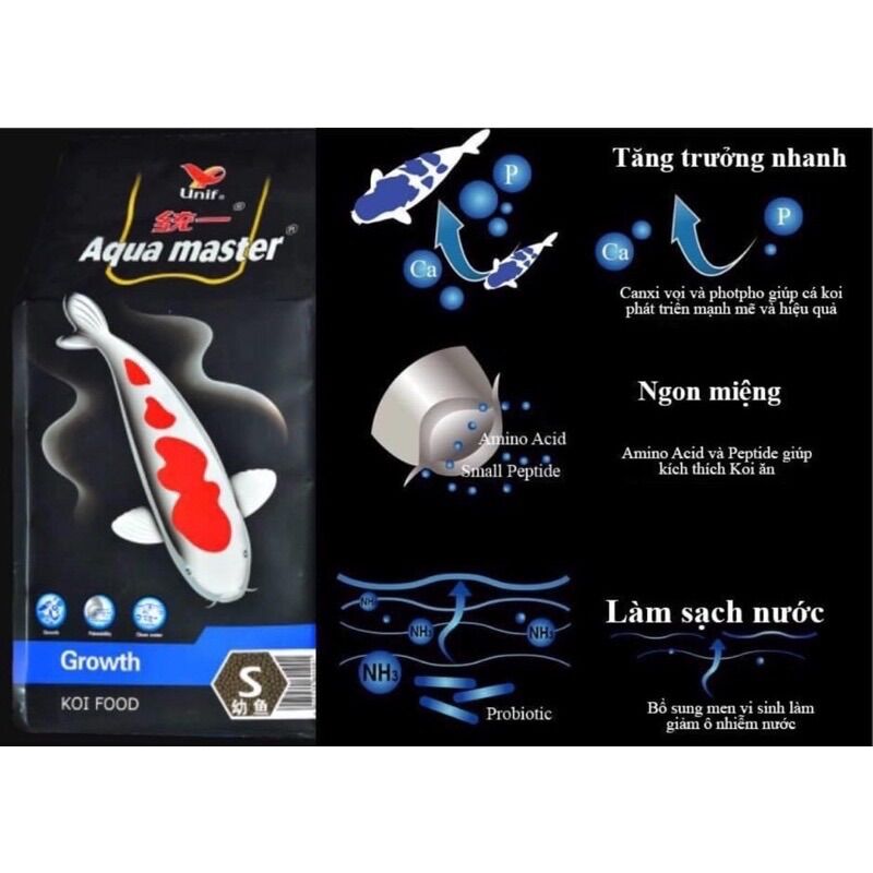 [ RẺ SỐ 1 ] Thức ăn cho cá Koi Aquamaster túi 1kg