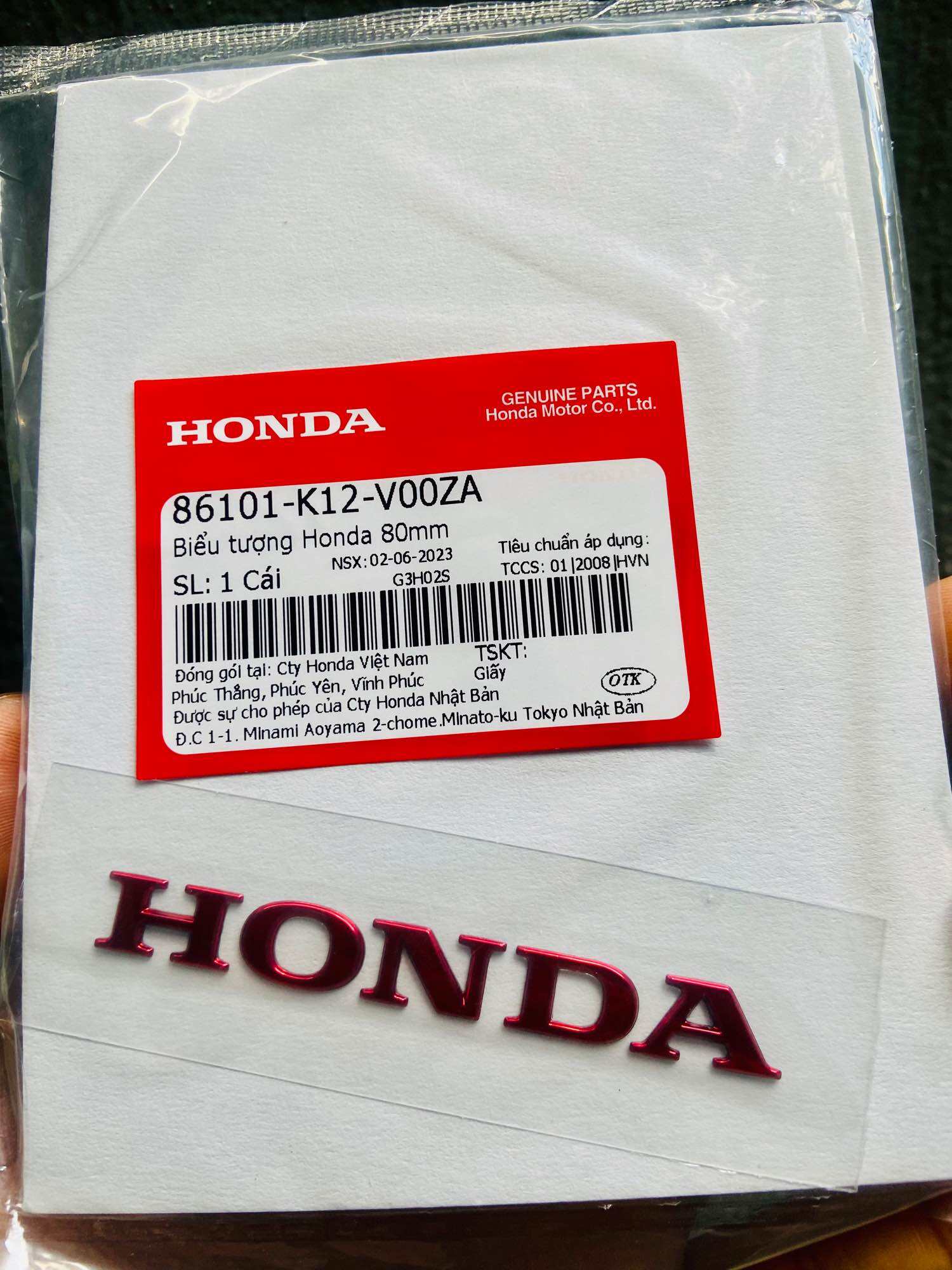 Tem dán xe máy chữ Honda đỏ Lead 4val 2017 2018 2019 2020 2021 2021 ( 1 Chữ ) chính Hãng Honda