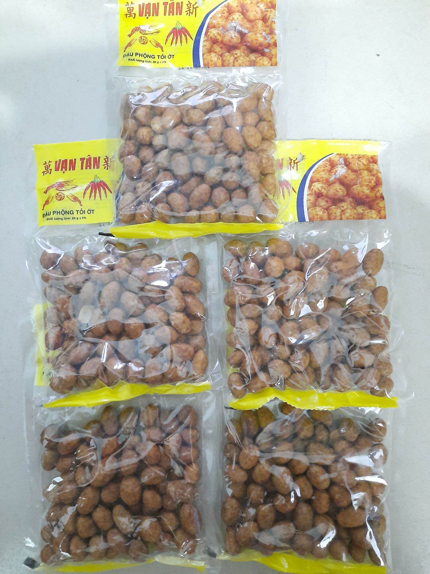 Combo 5 bịch đậu phộng tỏi ớt Vạn Tân
