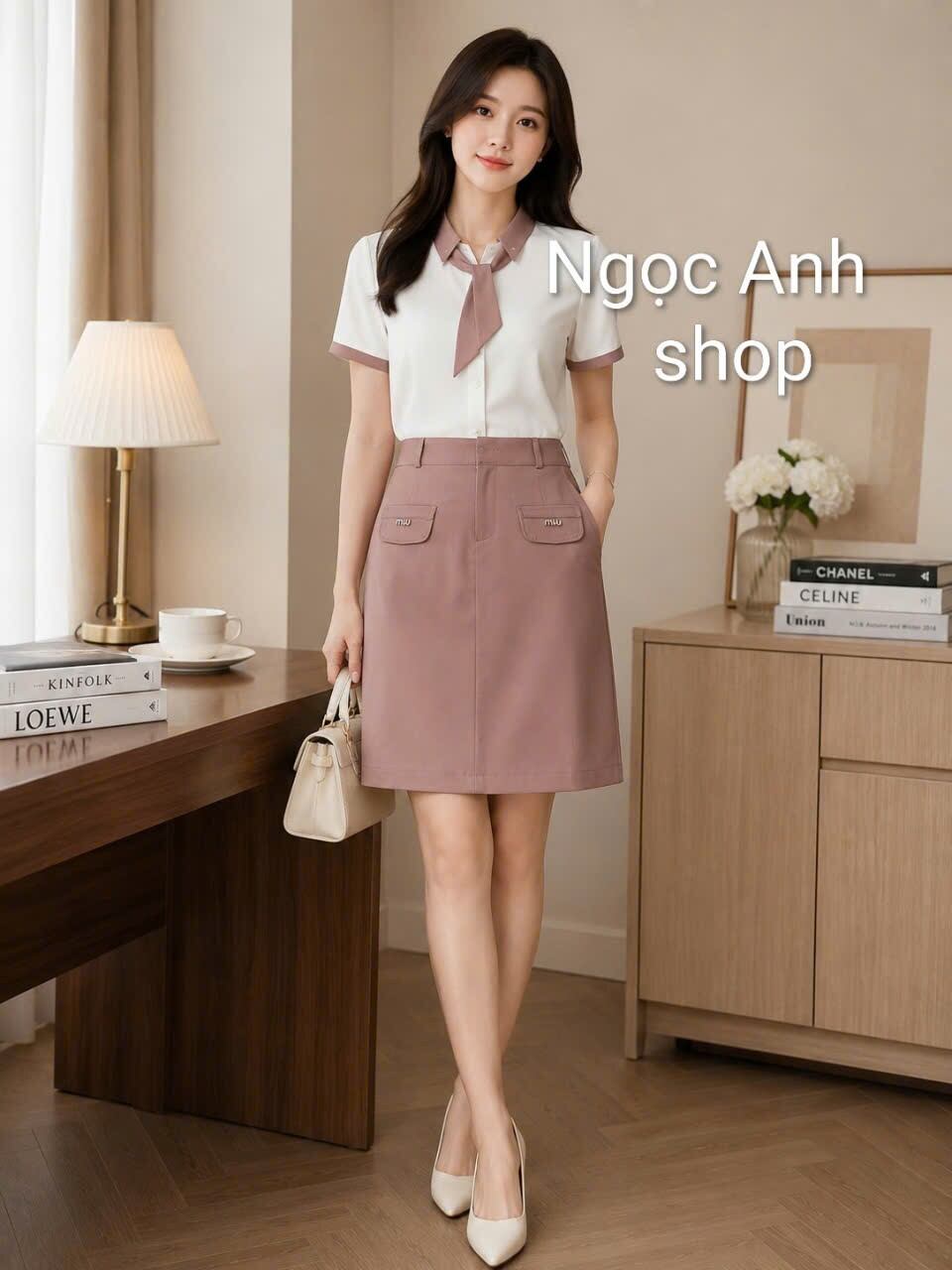 Chân váy chữ A lỡ chất vải tuyết mưa xịn