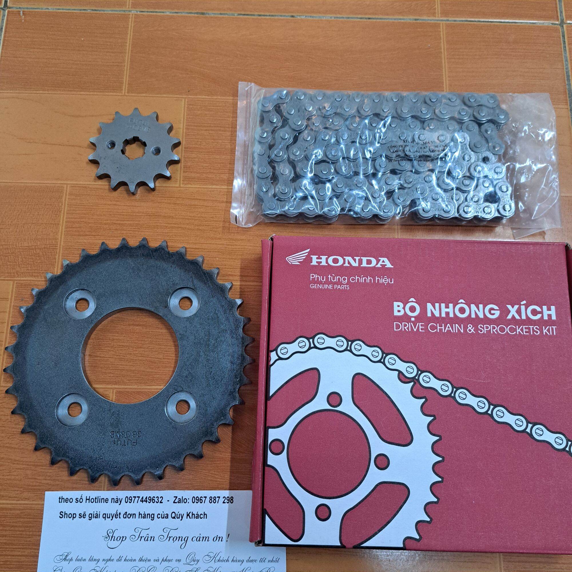 Bộ nhông xích honda wave rs / rsx / alpha / wave 110 / fu neo chính hãng honda