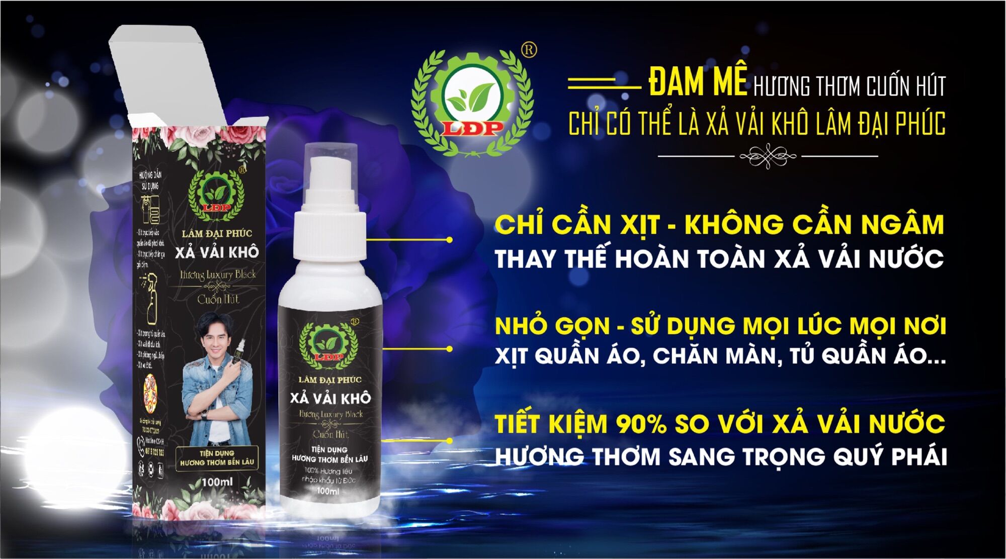 Combo 10 chai nước xả vải khô - hương luxury black