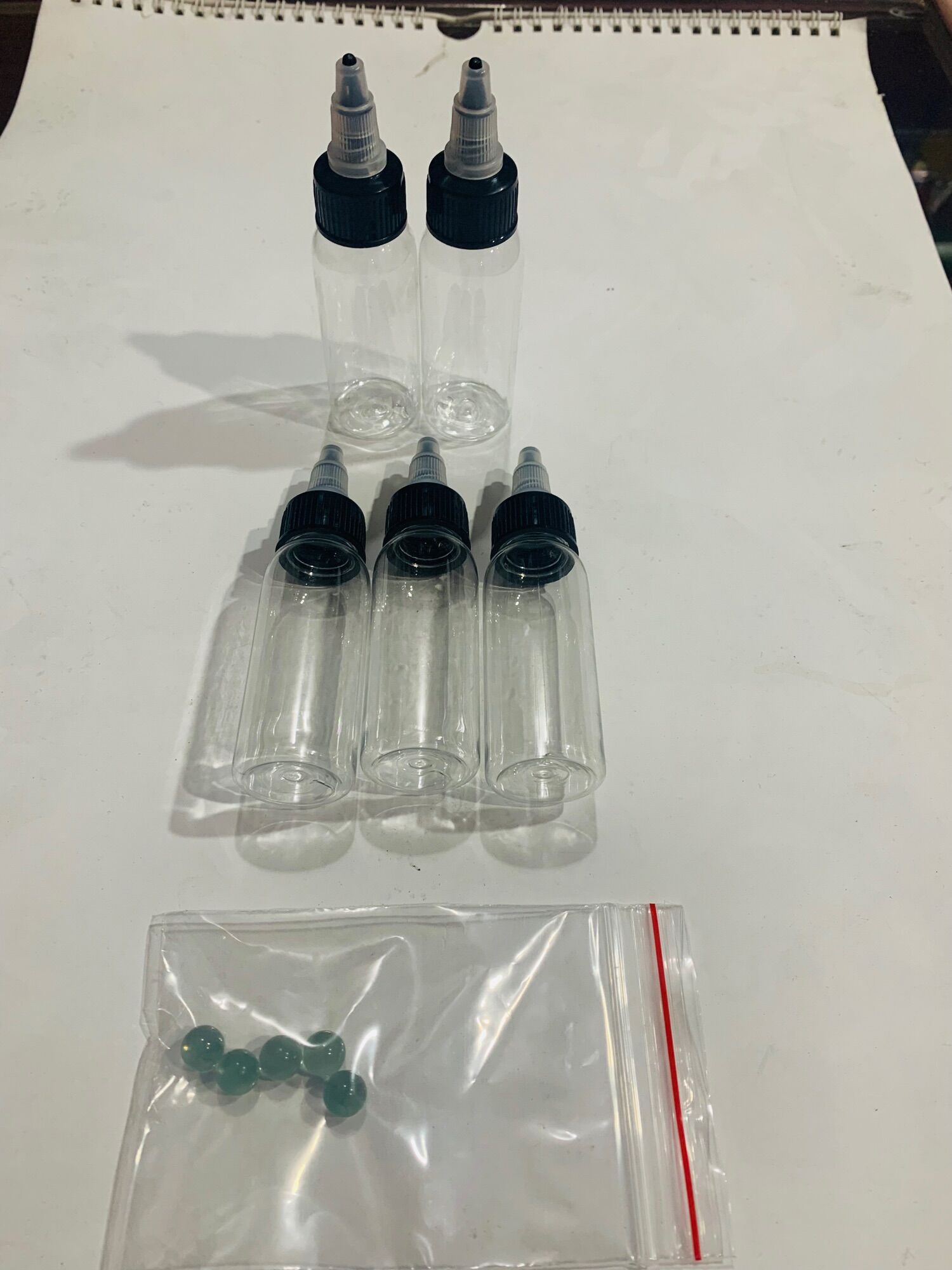 5 lọ triết mực xăm có bi lắc hoặc nước pha mực 30ml