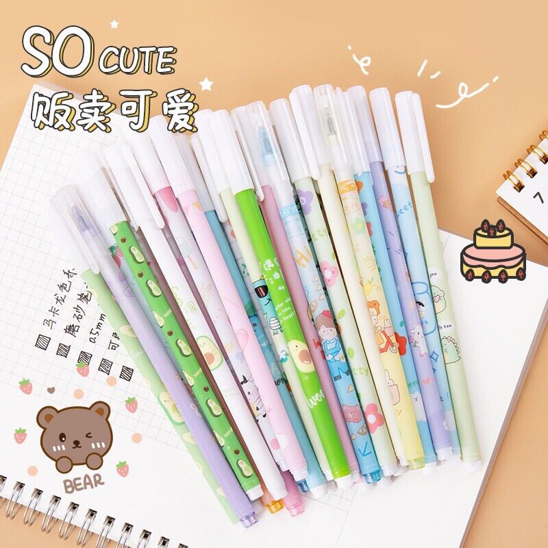 Bút gel nước mực đen nhiều mầu xắc cute đáng yêu