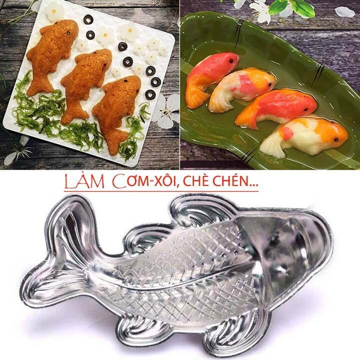 Khuôn cơm hình cá Chép lớn, làm thạch rau câu, cơm, xôi, bánh trung thu đẹp