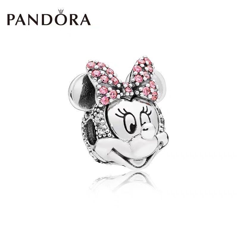 CHARM PAN ALE DISNEY MICKEY NƠ ĐÍNH ĐÁ BẠC S925