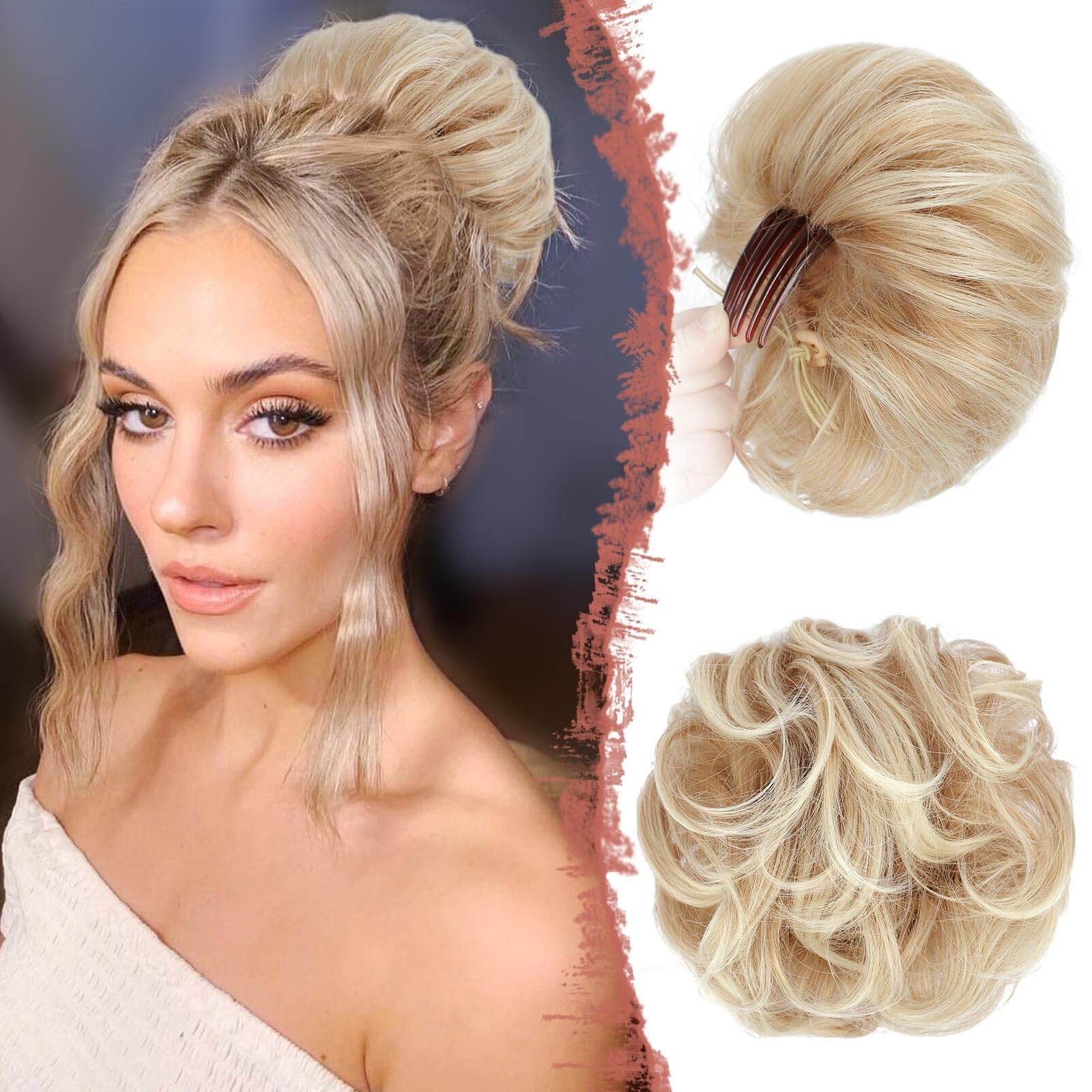 Xoăn Lộn Xộn Bun Tổng Hợp Tóc Giả Nối Dài Full Ngắn Đuôi Ngựa Lớn Lược Updo Co Giãn Dây Rút Tóc Cho Nữ