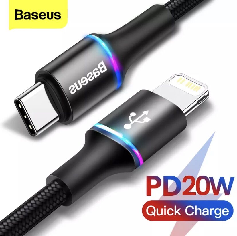 Cáp sạc nhanh Baseus 20W PD USB Type C sang Lightning cho Iphone 13 Pro Max XS X 8 Plus