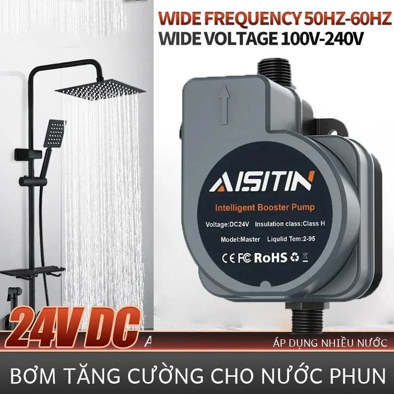 2024 AISITIN Tự Động Bơm Tăng Áp 180W 24V Máy Bơm Nước Không Chổi Than Cho Gia Đình Tắm Nước Im Lặng