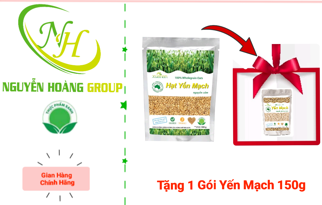XUÂN AN - Bột Yến Mạch Nguyên Chất Túi 400g( Tặng kèm 1 Gói Yến Mạch 150g)