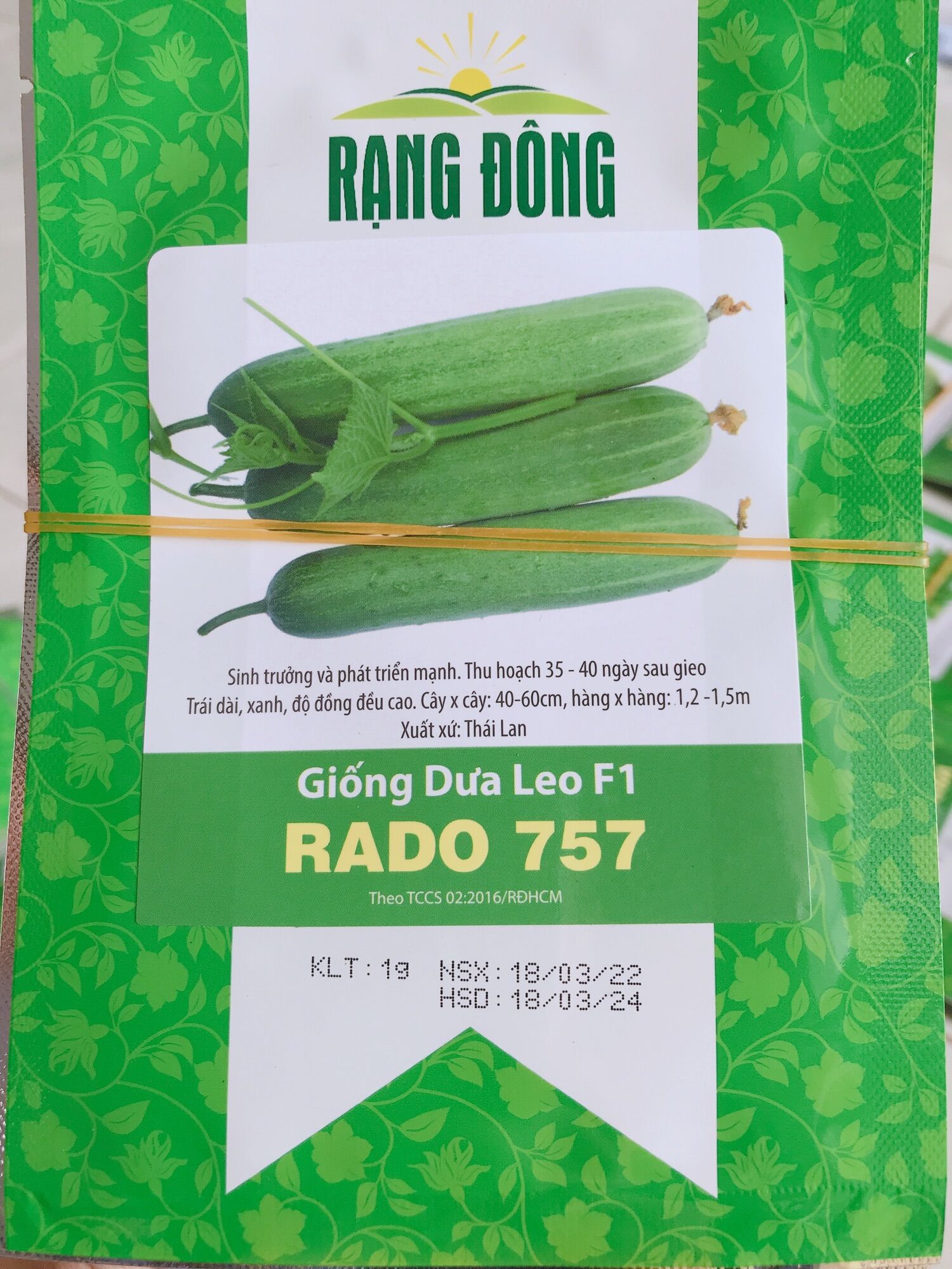 túi 1gram Hạt giống dưa leo tự thụ phấn F1 trồng quanh năm