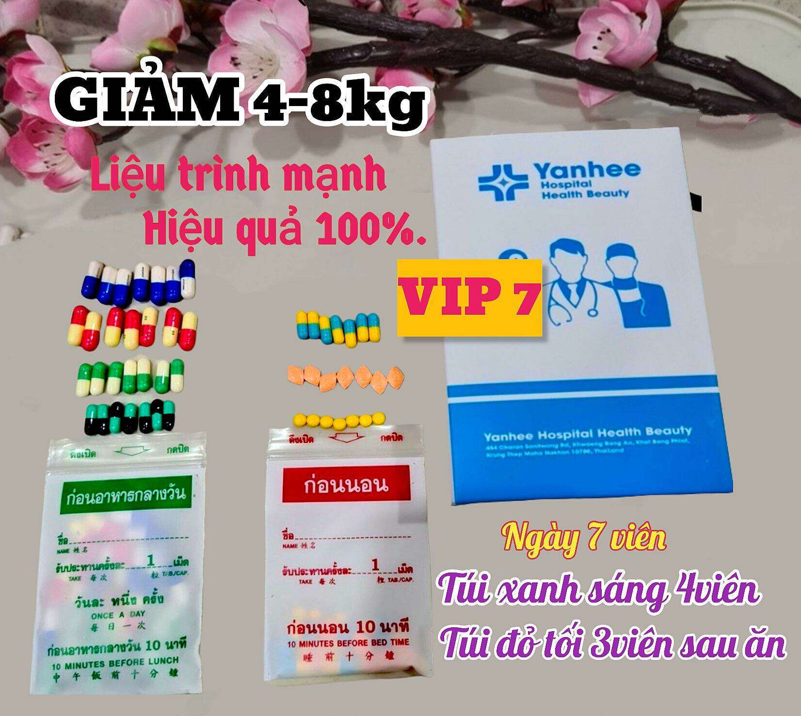 Giảm Cân vip 7 Yanhee liệu trình 2 tuần -Giảm ngay 3-6kg