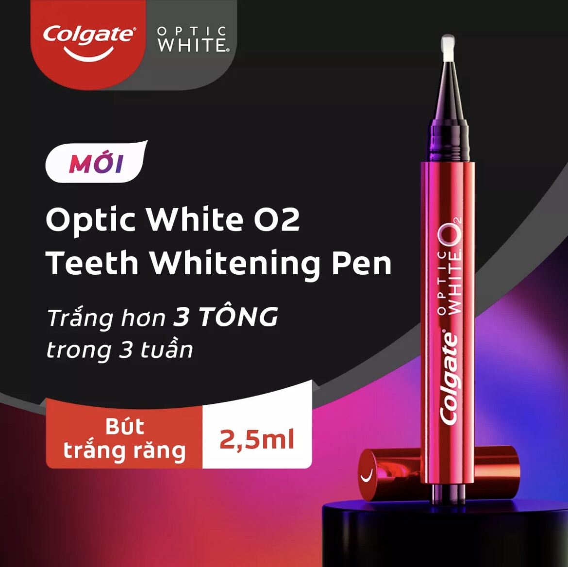 Bút làm trắng răng Colgate Optic White O2 không ê buốt