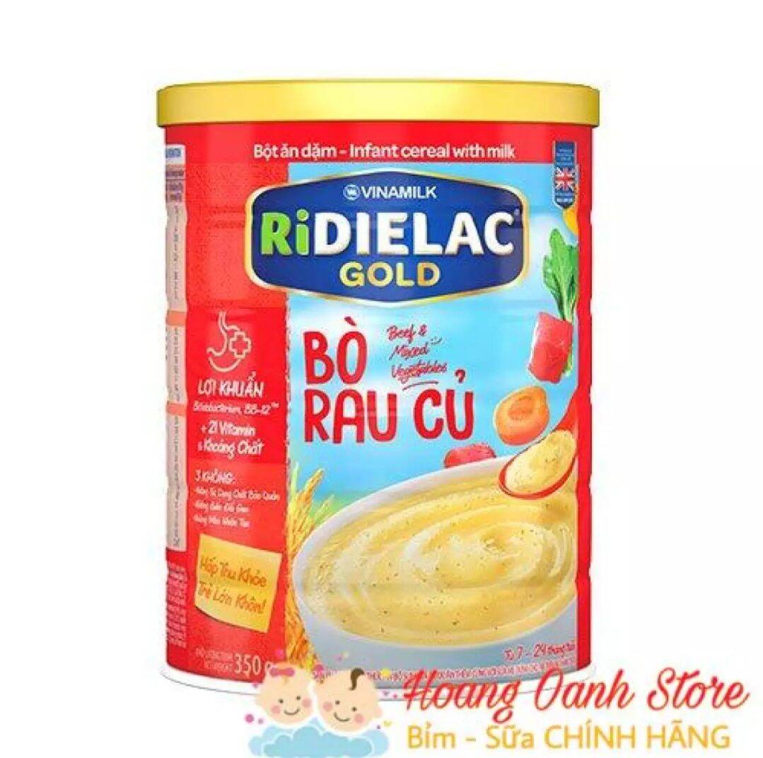 Bột ăn dặm RiDIELAC Bò rau củ Vinamilk 350g - Hộp Thiếc